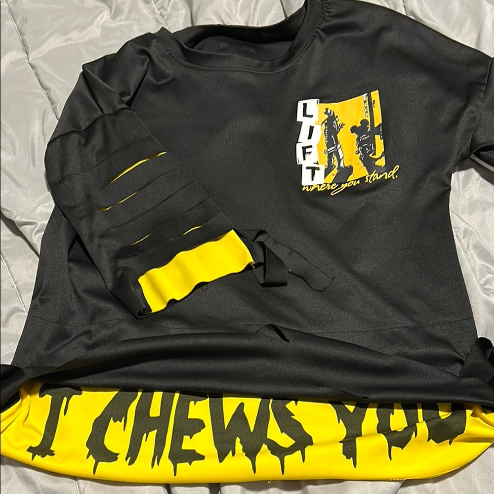 Black and Yellow Graphic Sweatshirt